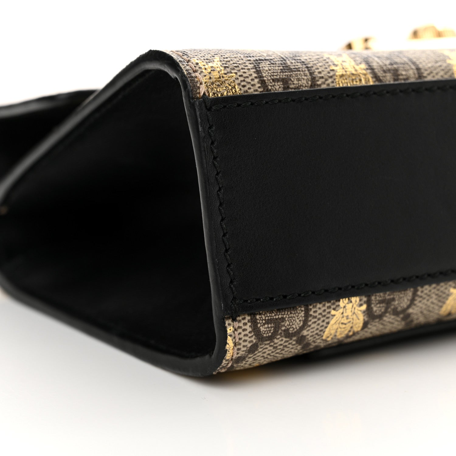 Gucci GG Supreme Monogram Bees Small Padlock Shoulder Bag Black 9 of 13