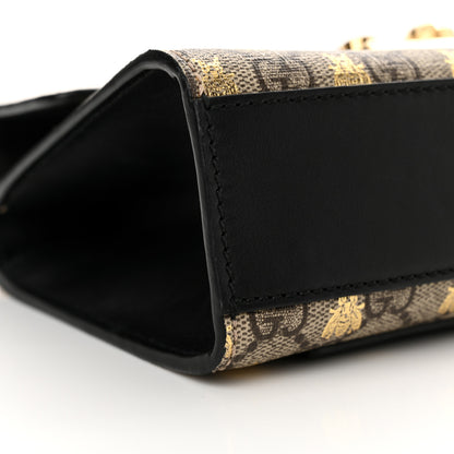 Gucci GG Supreme Monogram Bees Small Padlock Shoulder Bag Black 9 of 13