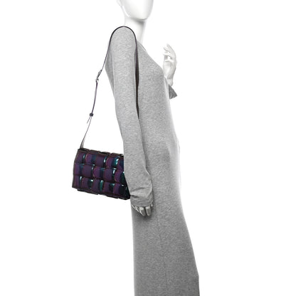 Bottega Veneta Glossy Nail Polish Nappa Maxi Intreccio Padded Cassette Crossbody Bag Holographic 2 of 9