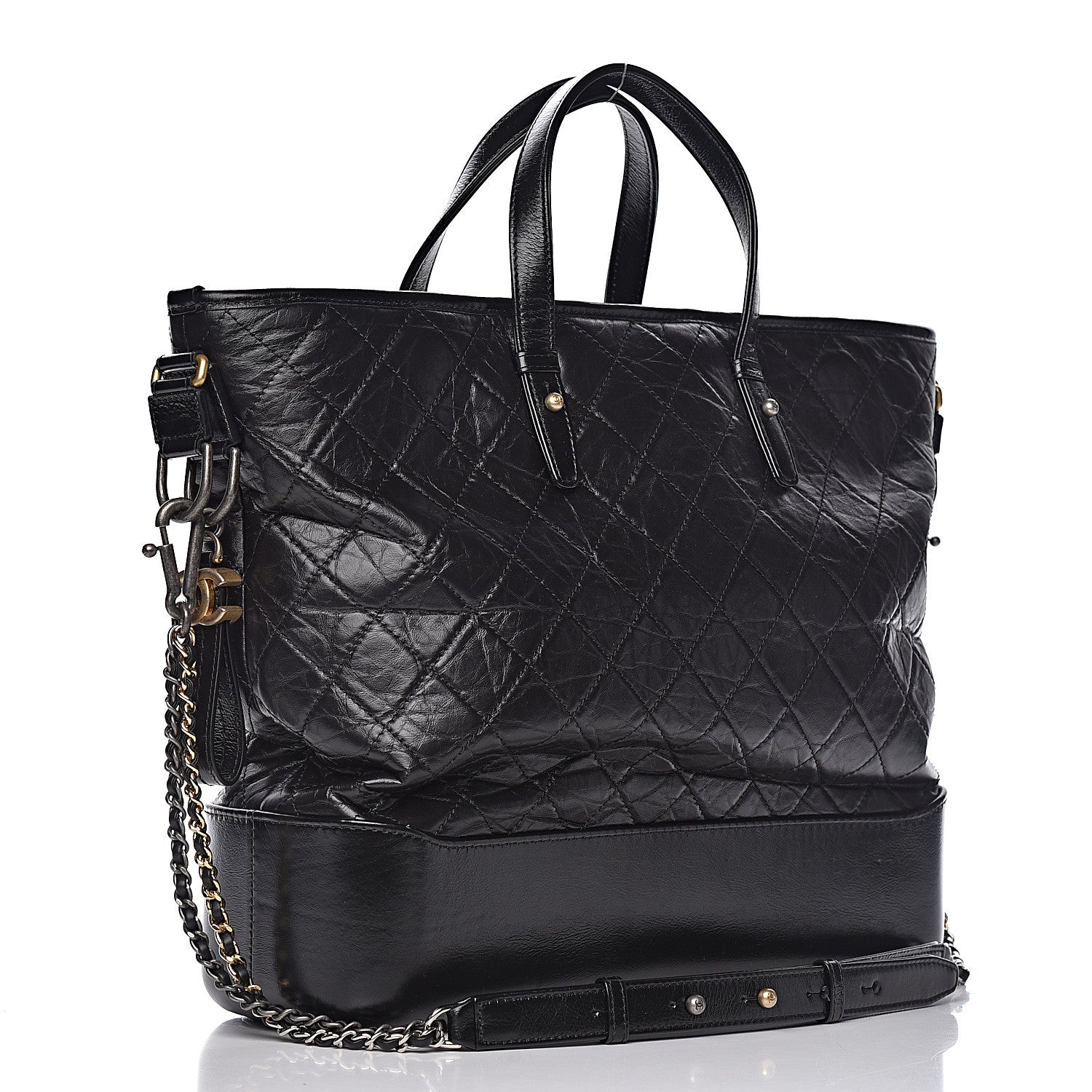 Chanel Calfskin Quilted Large Gabrielle Shopping Tote Black 4 of 11