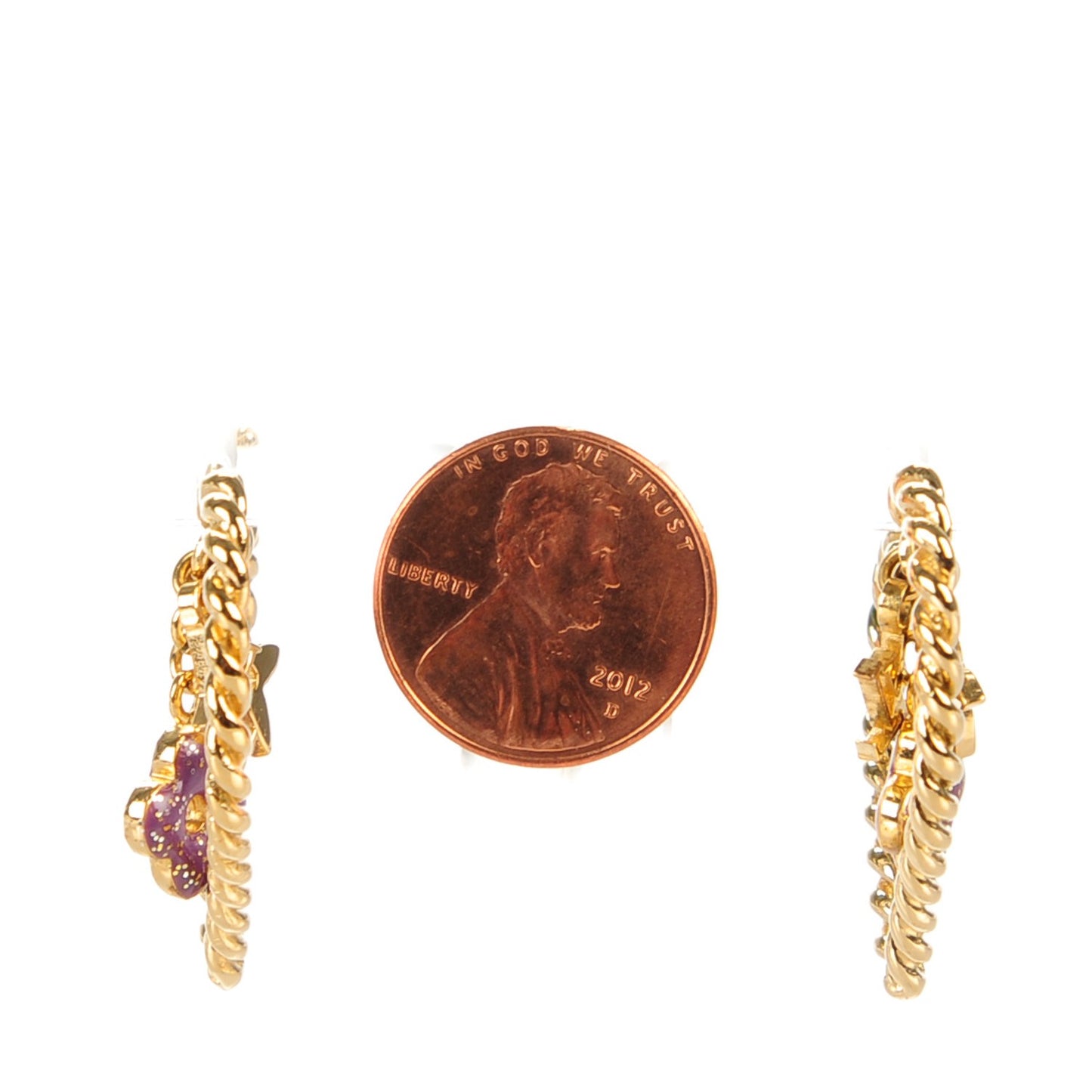 Sweet Monogram In My Heart Hoop Earrings Gold