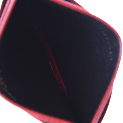 Saint Laurent Grain De Poudre Matelasse Chevron Monogram Credit Card Case New Red 5 of 8