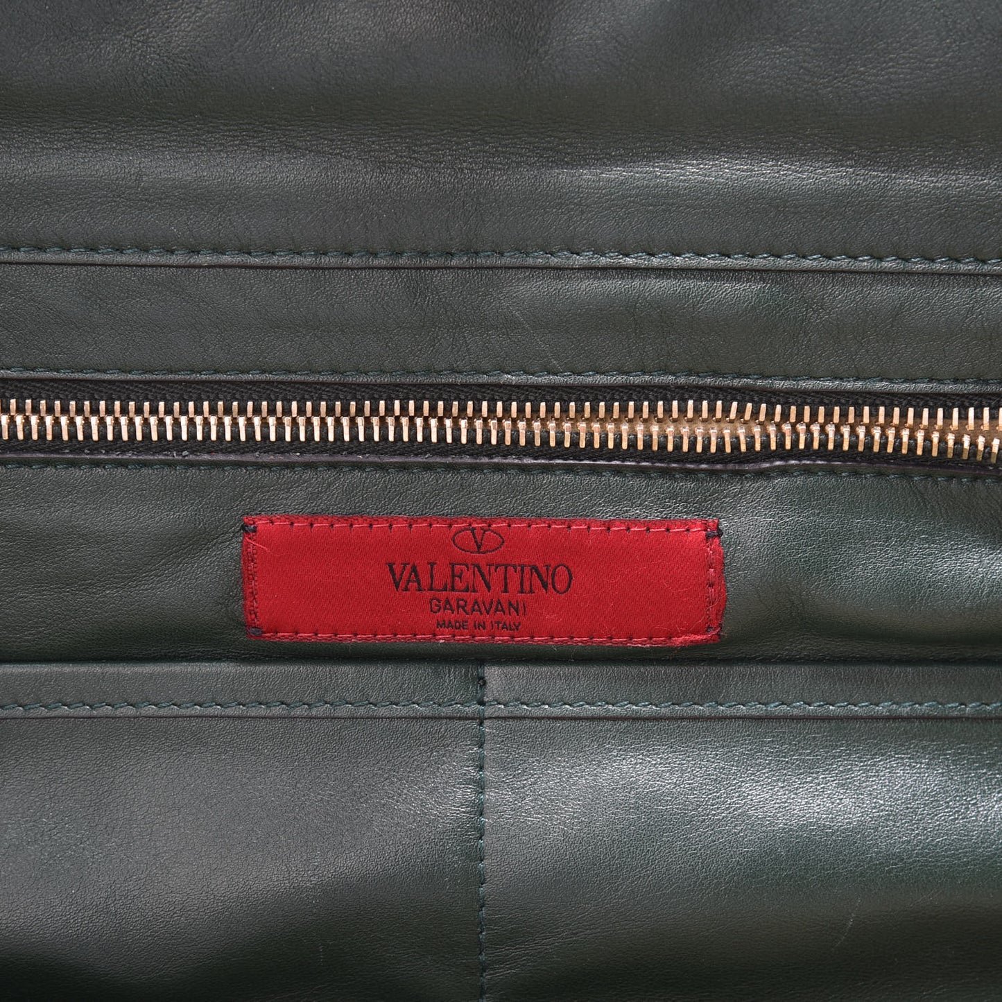 Vitello Medium Rockstud Tote Green