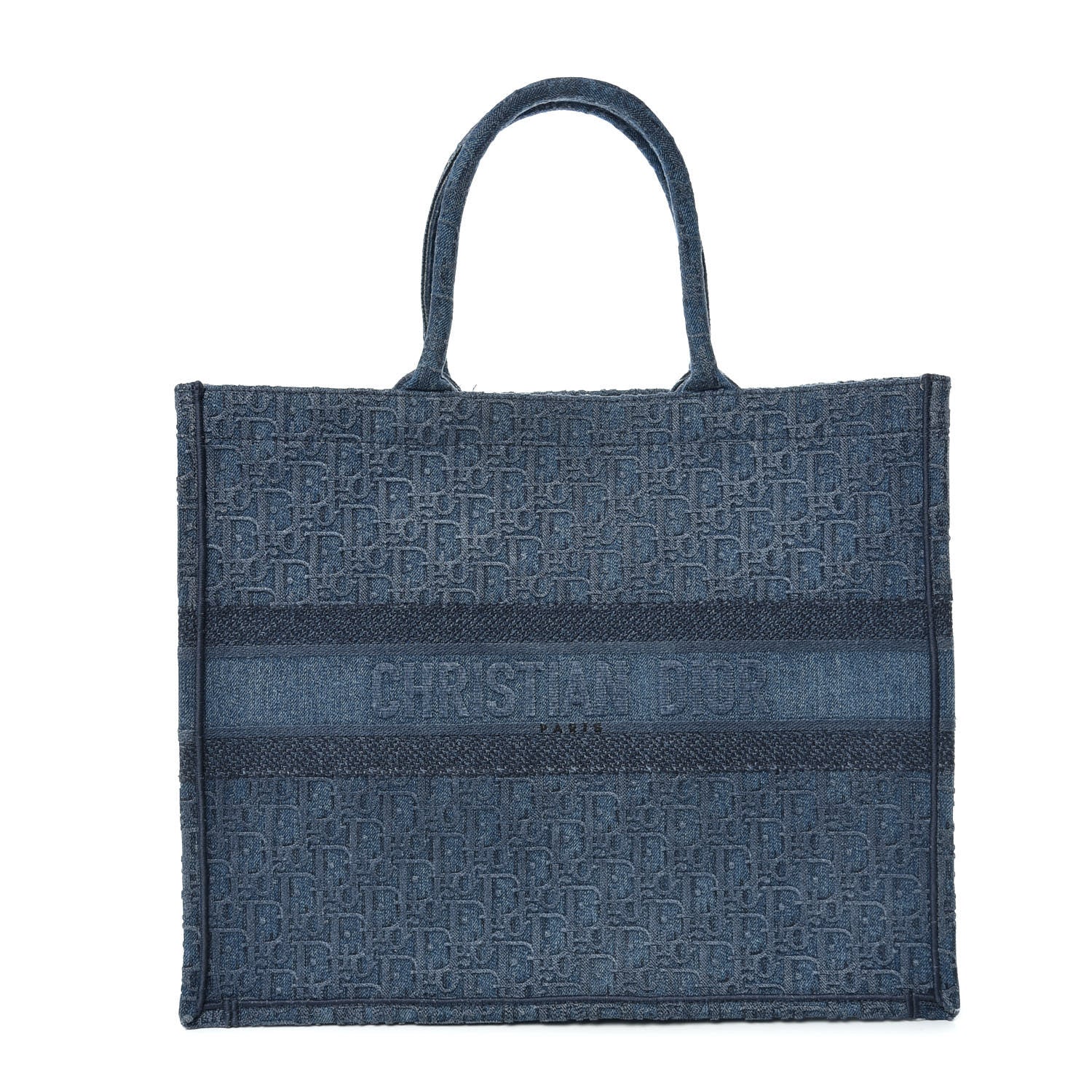 Christian Dior Oblique Denim Book Tote Denim Blue 1 of 10