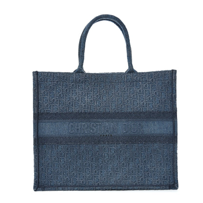 Christian Dior Oblique Denim Book Tote Denim Blue 1 of 10