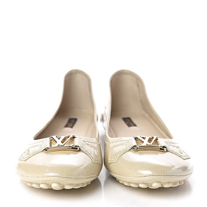 Louis Vuitton Patent Calfskin Oxford Ballerina Flats 41 Creme 2 of 13