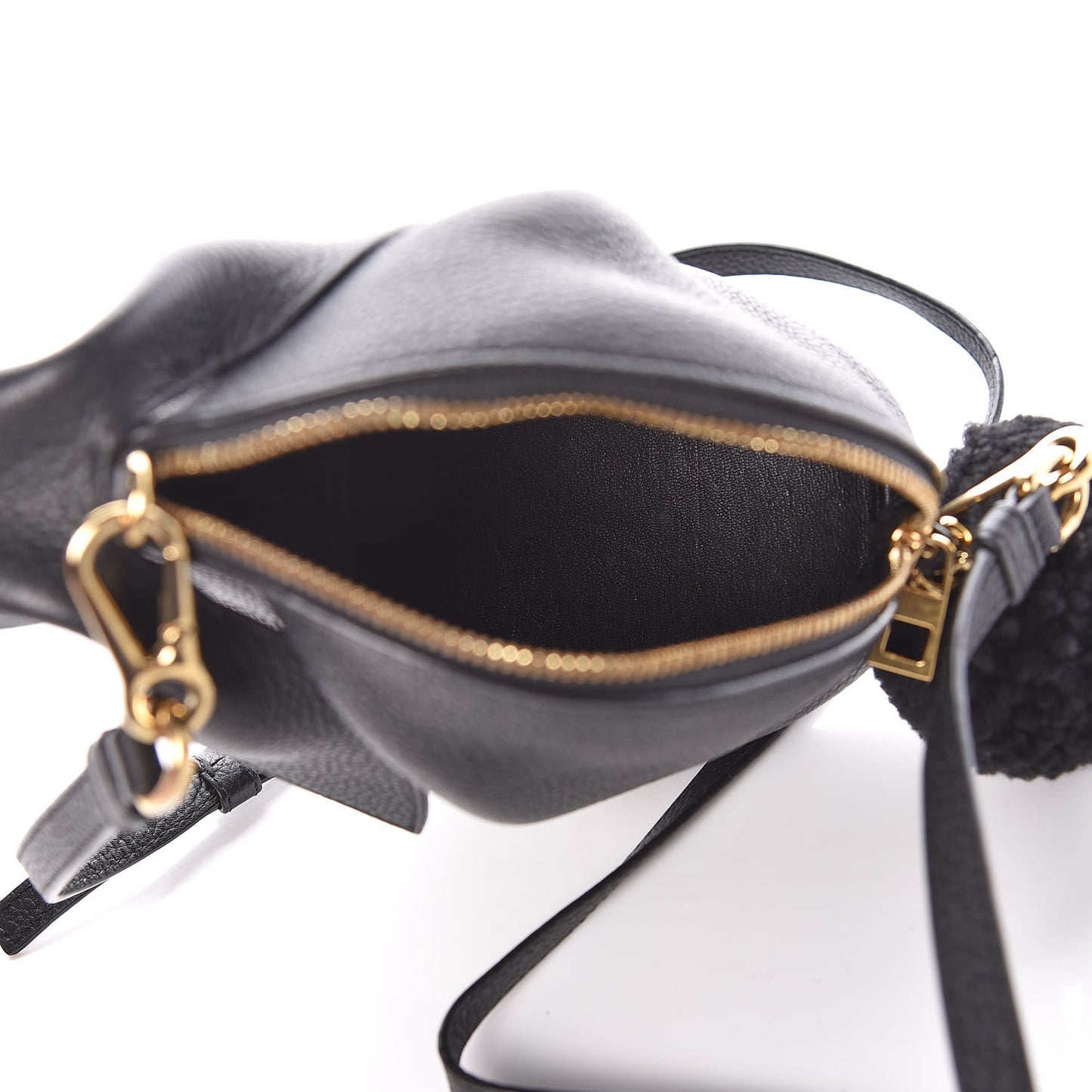 Calfskin Mini Bunny Crossbody Bag Black