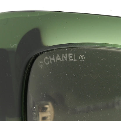 Chanel Acetate Pearl Rectangle Sunglasses 5480-H-A Dark Green 7 of 8