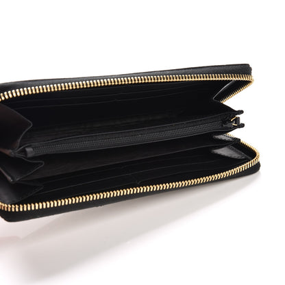 Gucci GG Supreme Monogram Moon Calfskin Zip Around Wallet Beige Ebony Black 5 of 8
