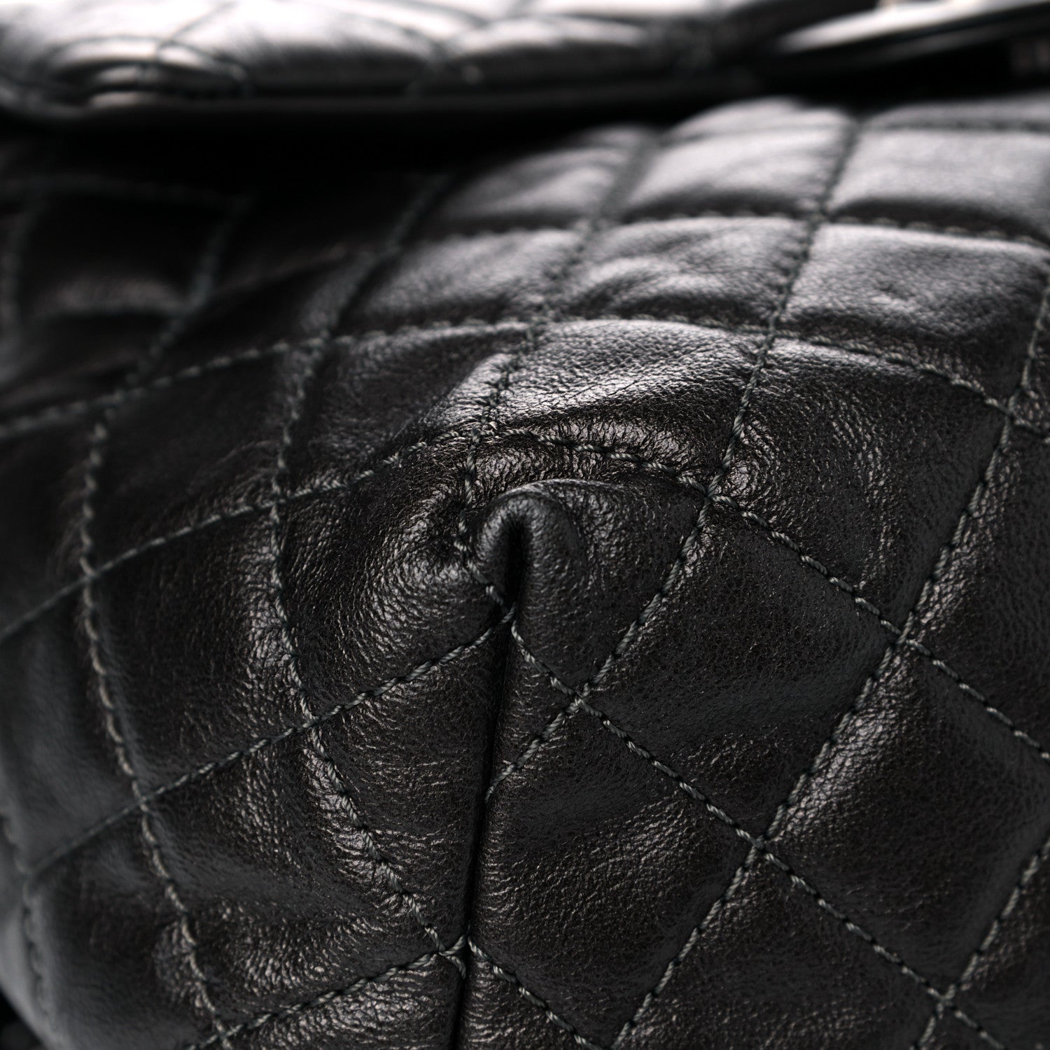 Chanel Metallic Lambskin Quilted Drawstring Backpack Dark Grey 9 of 13