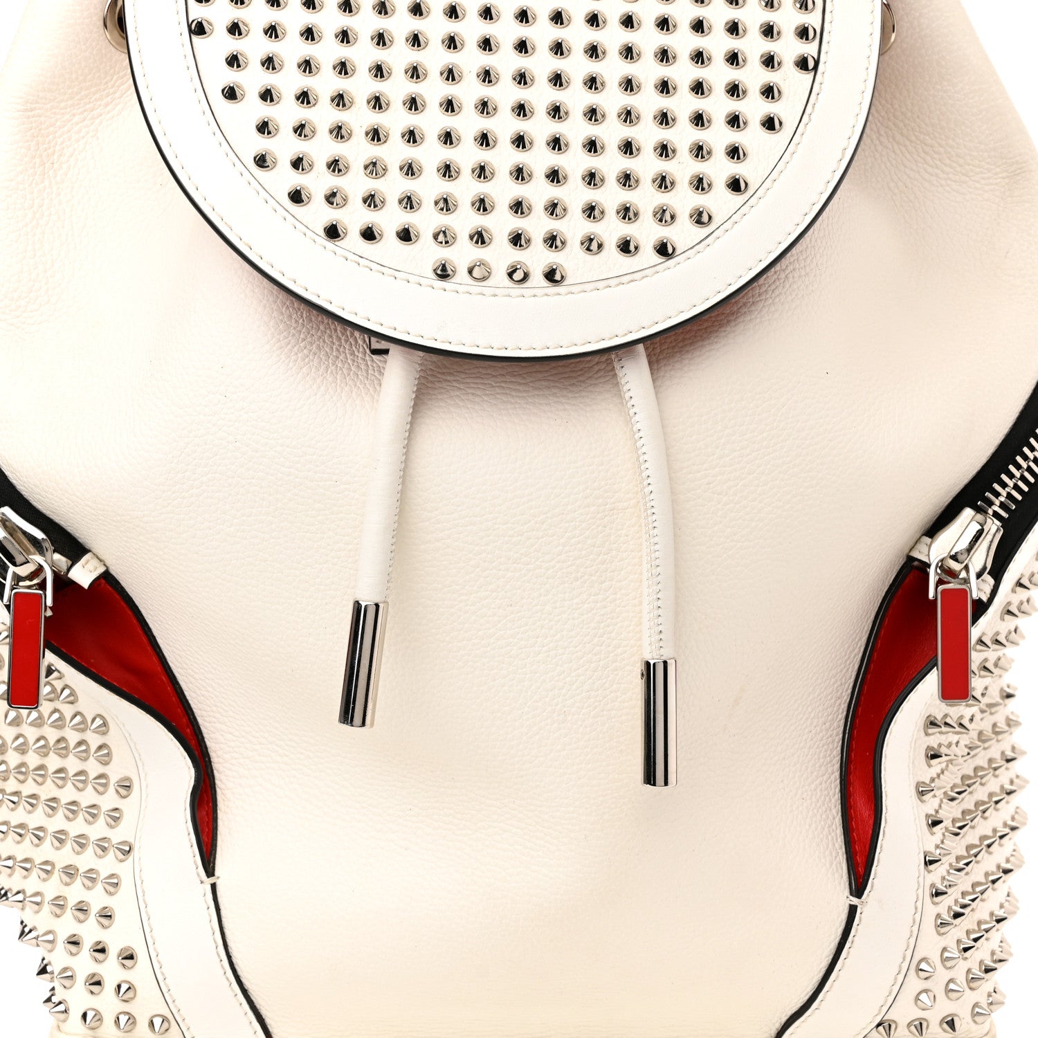 Christian Louboutin Calfskin Spiked Explorafunk Backpack White 8 of 11