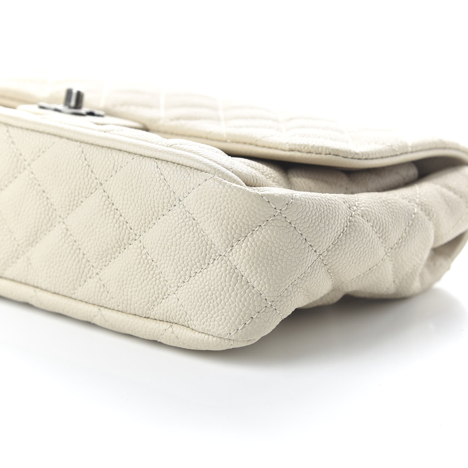 Chanel Caviar Quilted Large Now and Forever Flap Ivory 7 of 9