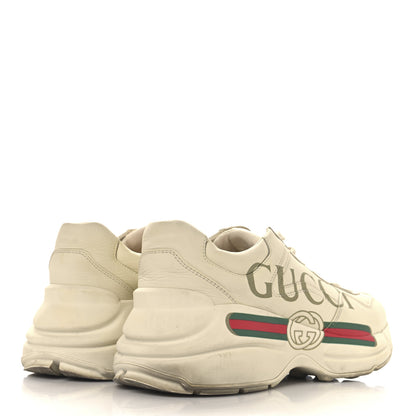Gucci Calfskin Logo Womens Rhyton Sneakers 38 Ivory 5 of 10