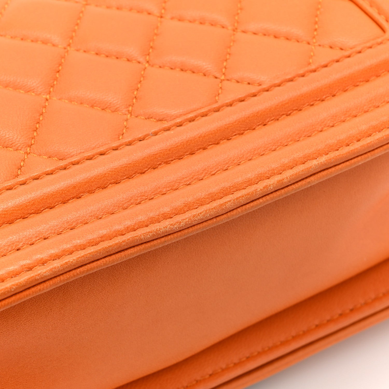 Chanel Lambskin Quilted Small Boy Flap Orange 15 of 16