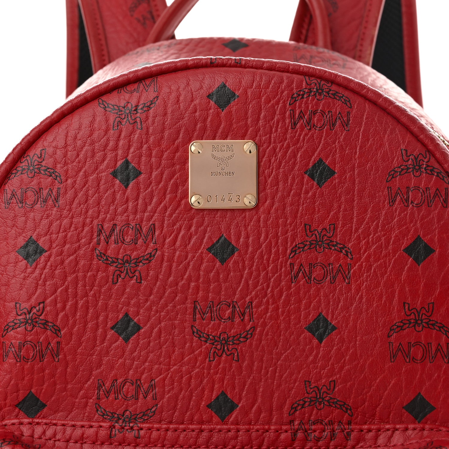 MCM Visetos Small Side Stud Stark Backpack Red 7 of 10