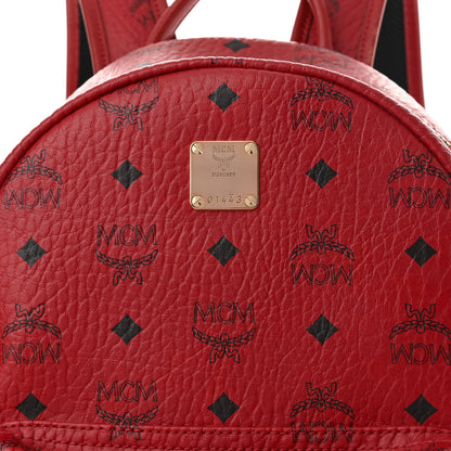 MCM Visetos Small Side Stud Stark Backpack Red 7 of 10