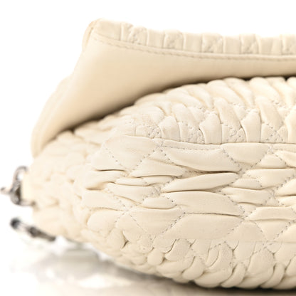 Miu Miu Nappa Matelasse Crystal Flap Clutch White 7 of 8