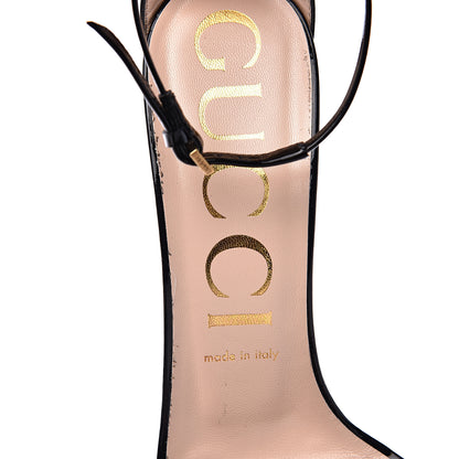 Gucci Patent Crystal Removable Bow Sandals 39.5 Black 8 of 9