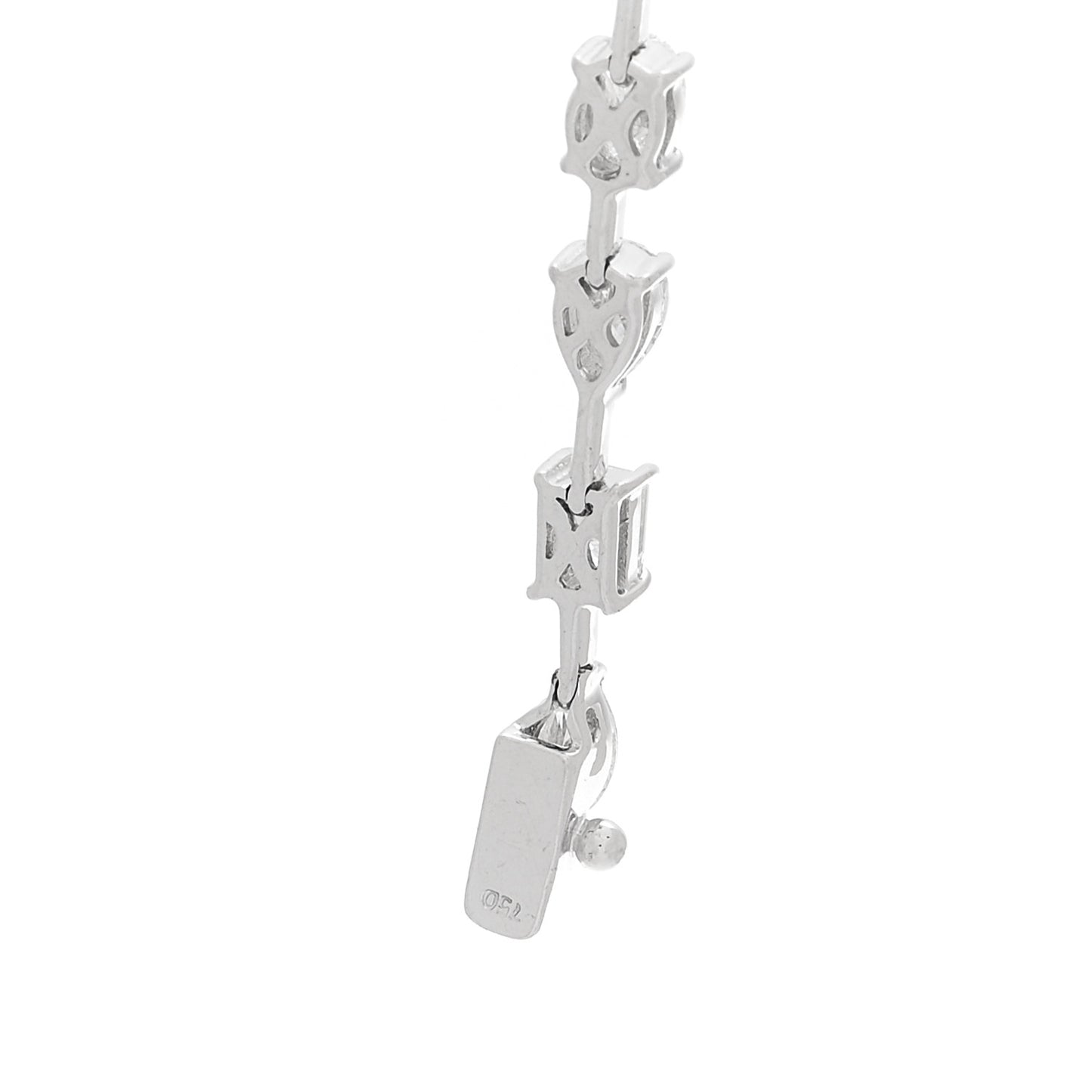 18K White Gold Diamond 11.30ctw Emerald Marquis Oval Pear Princess Cut Necklace