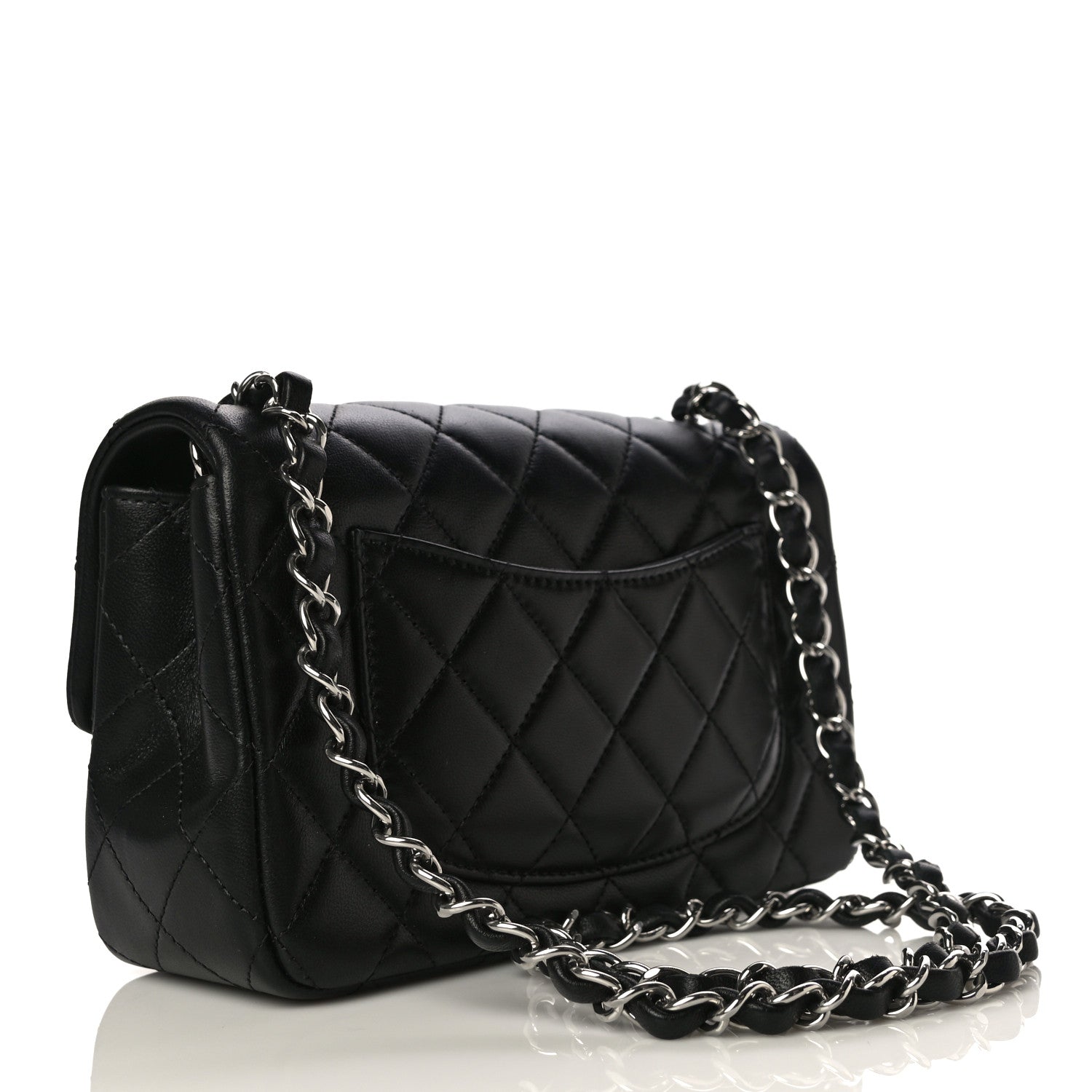 Chanel Lambskin Quilted Mini Rectangular Flap Black 3 of 15