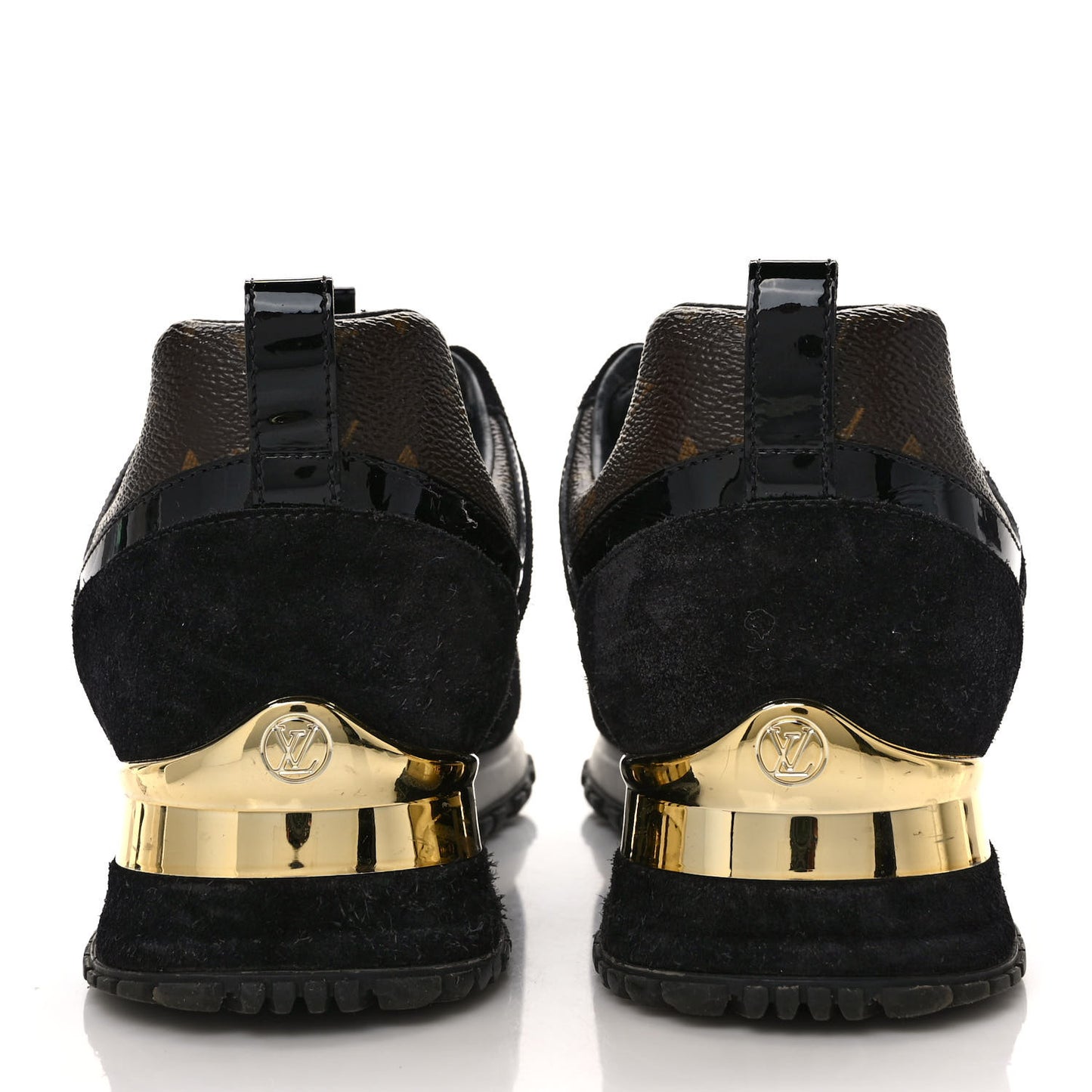 Suede Monogram Run Away Sneakers 38.5 Black