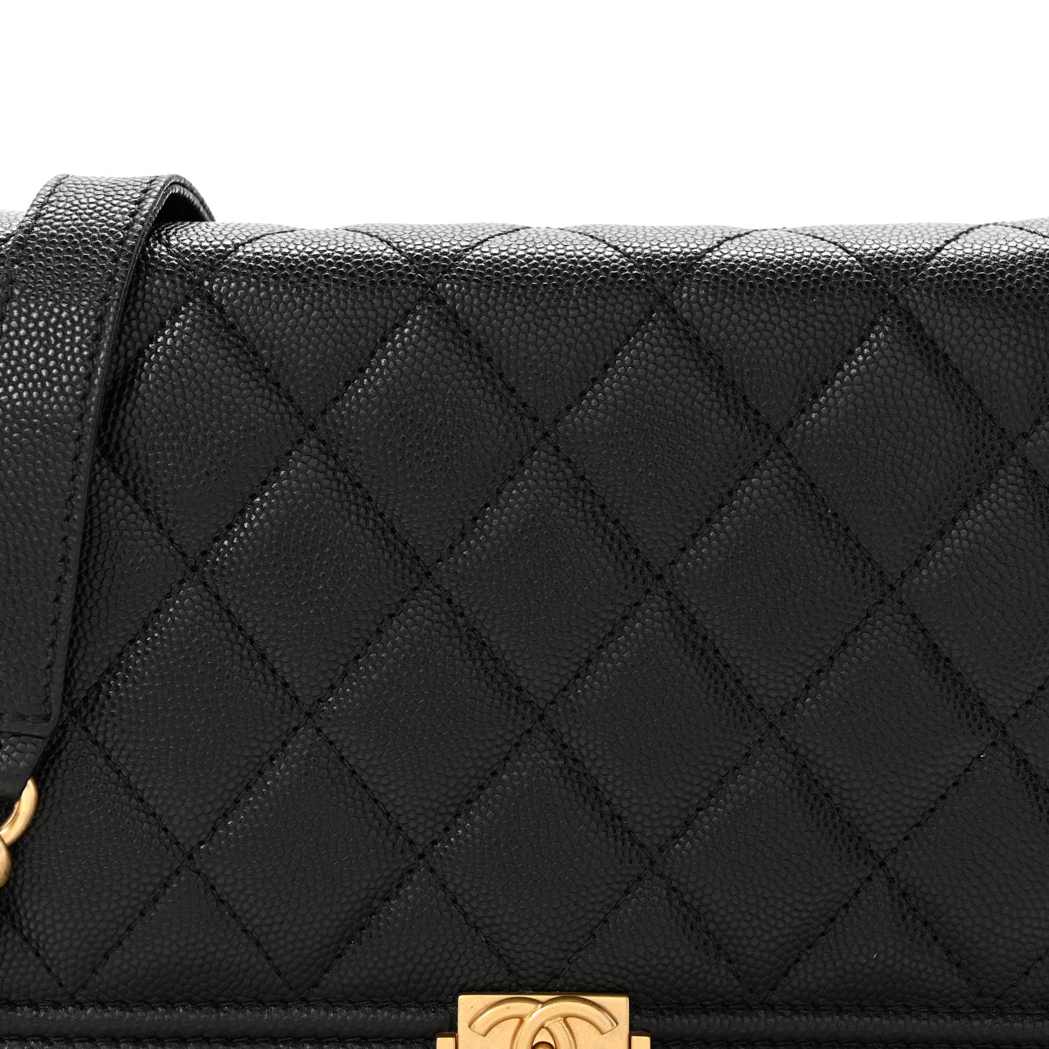 Chanel Caviar Quilted Boy Wallet On Chain WOC Black 8 of 12