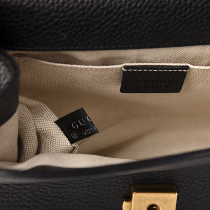 Gucci Calfskin Mini GG Marmont Top Handle Bag Black 8 of 15
