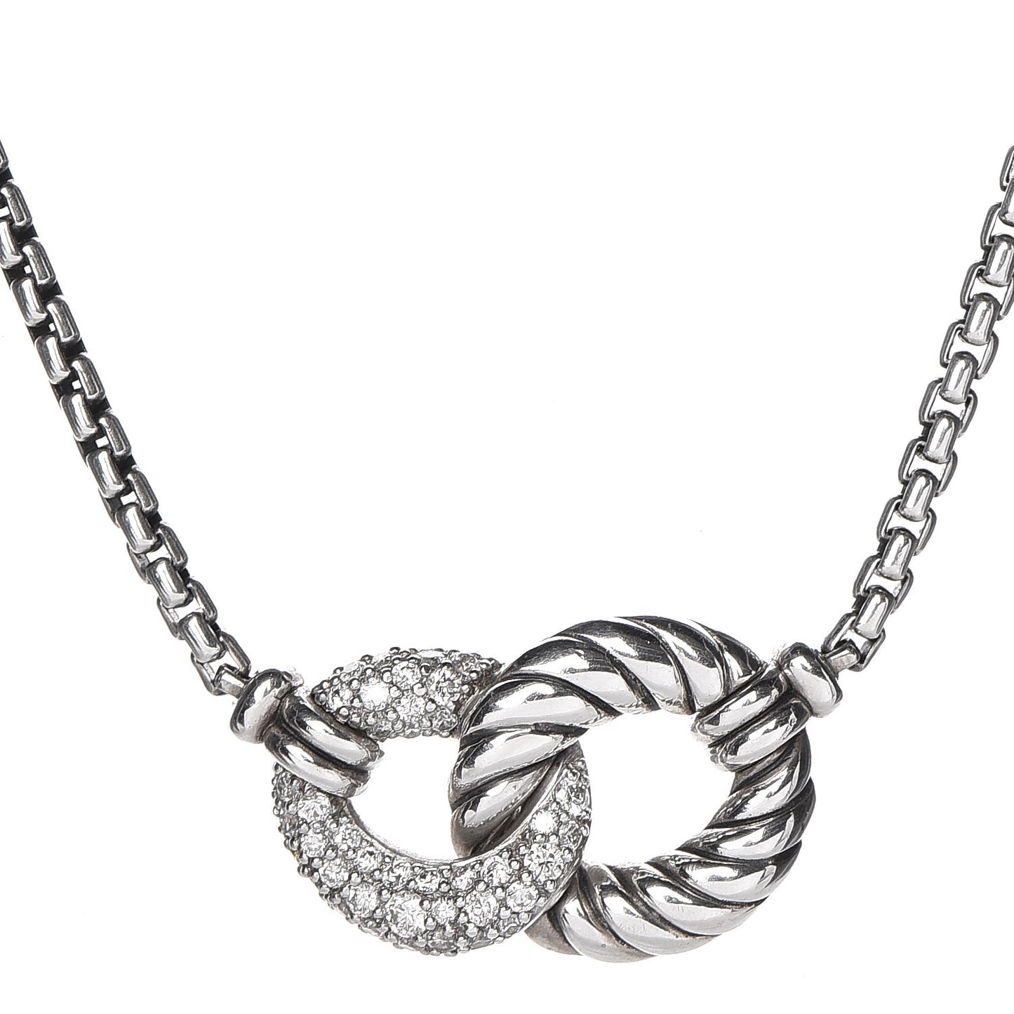 Sterling Silver Diamond Belmont Pendant Necklace