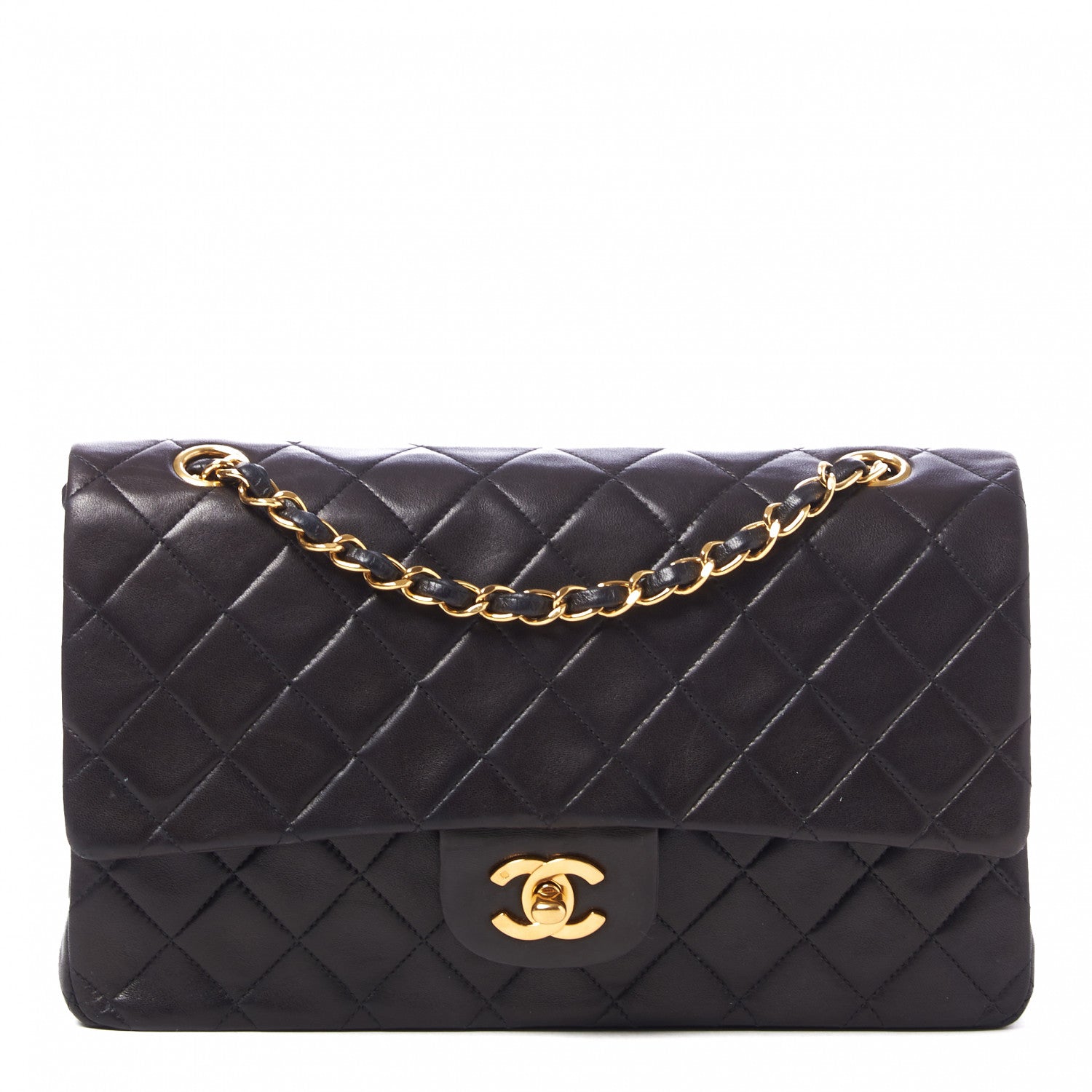 Chanel Lambskin Quilted Medium Double Flap Black 1 of 10