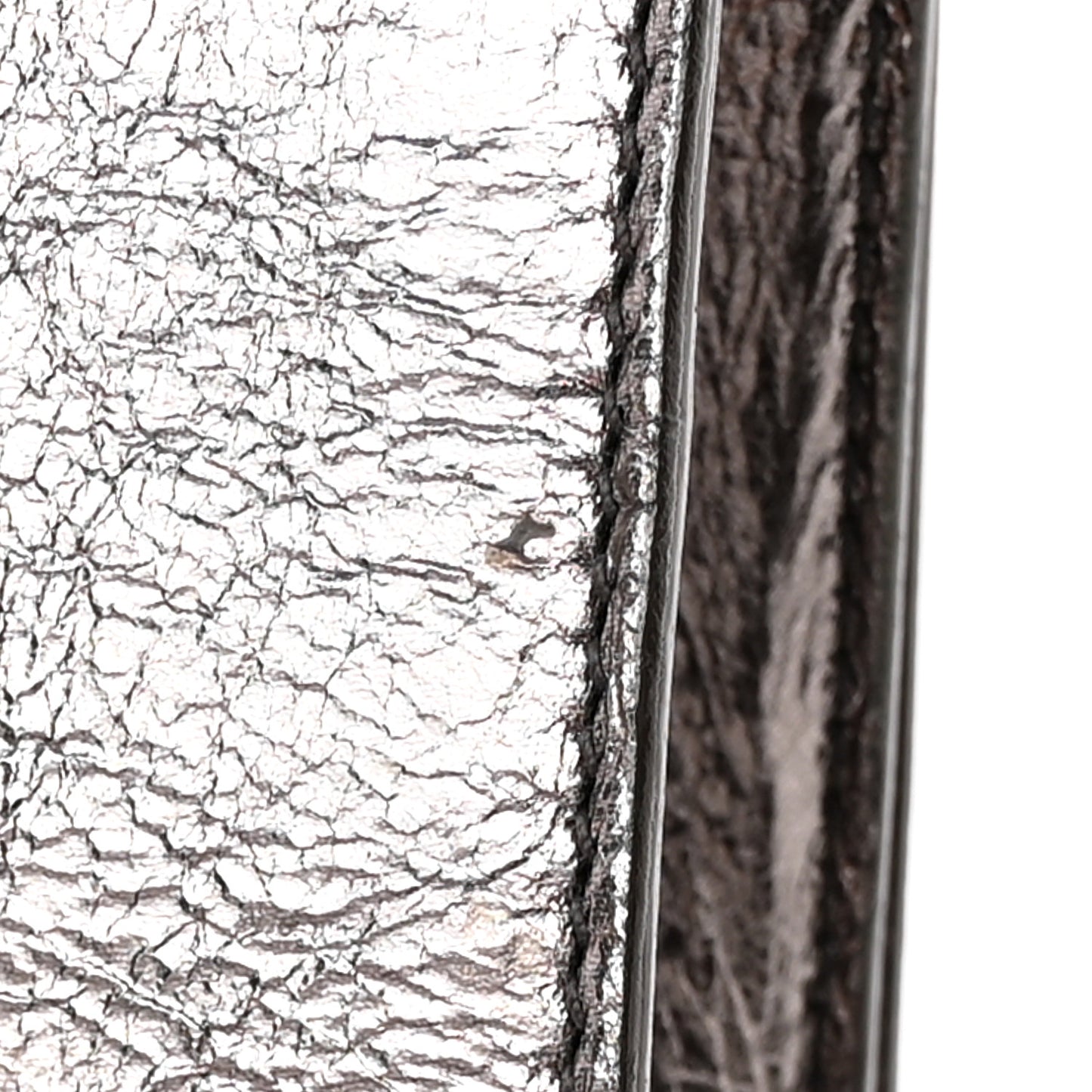 Metallic Calfskin Large Belle De Jour Clutch Dark Silver