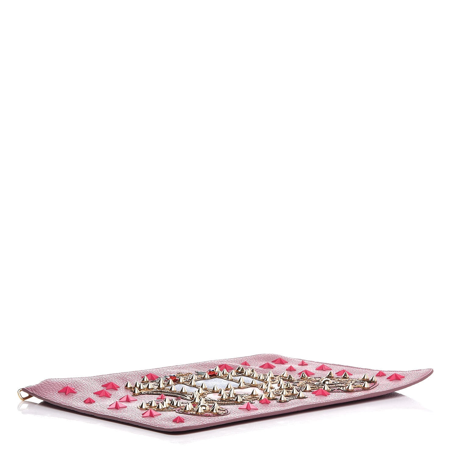 Dolce & Gabbana Calfskin Carriage Zip Clutch Bag Pink 4 of 6