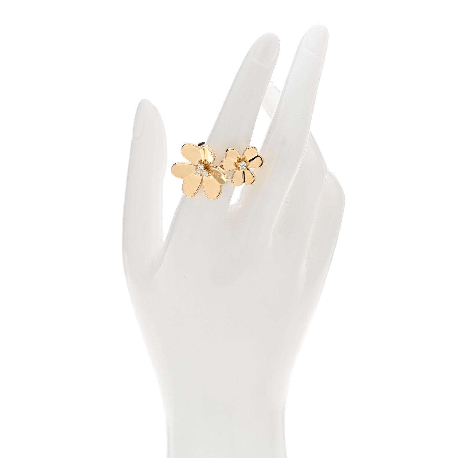 Van Cleef & Arpels 18K Yellow Gold Diamond Frivole Between The Finger Ring 50 5.25 2 of 5