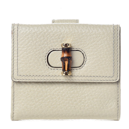 Gucci Calfskin Bamboo French Wallet White 1 of 12