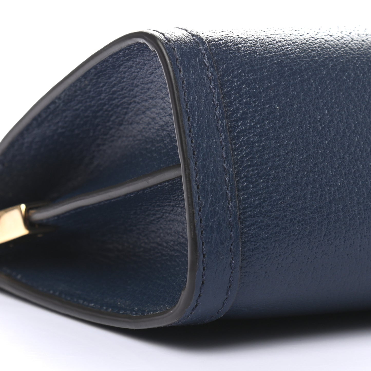 Textured Calfskin Web Small Ophidia Chain Shoulder Bag Blue Agata