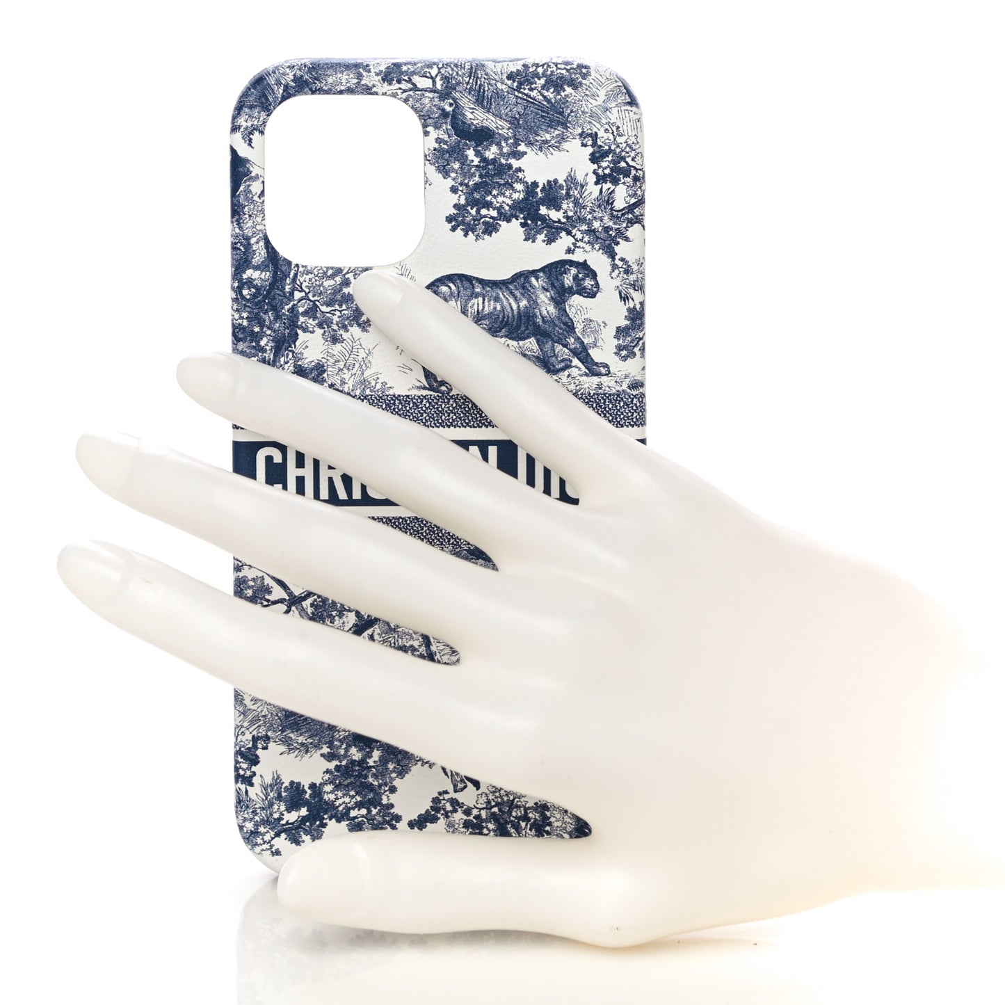 Calfskin Toile De Jouy iPhone 12 Pro Case Blue Multicolor