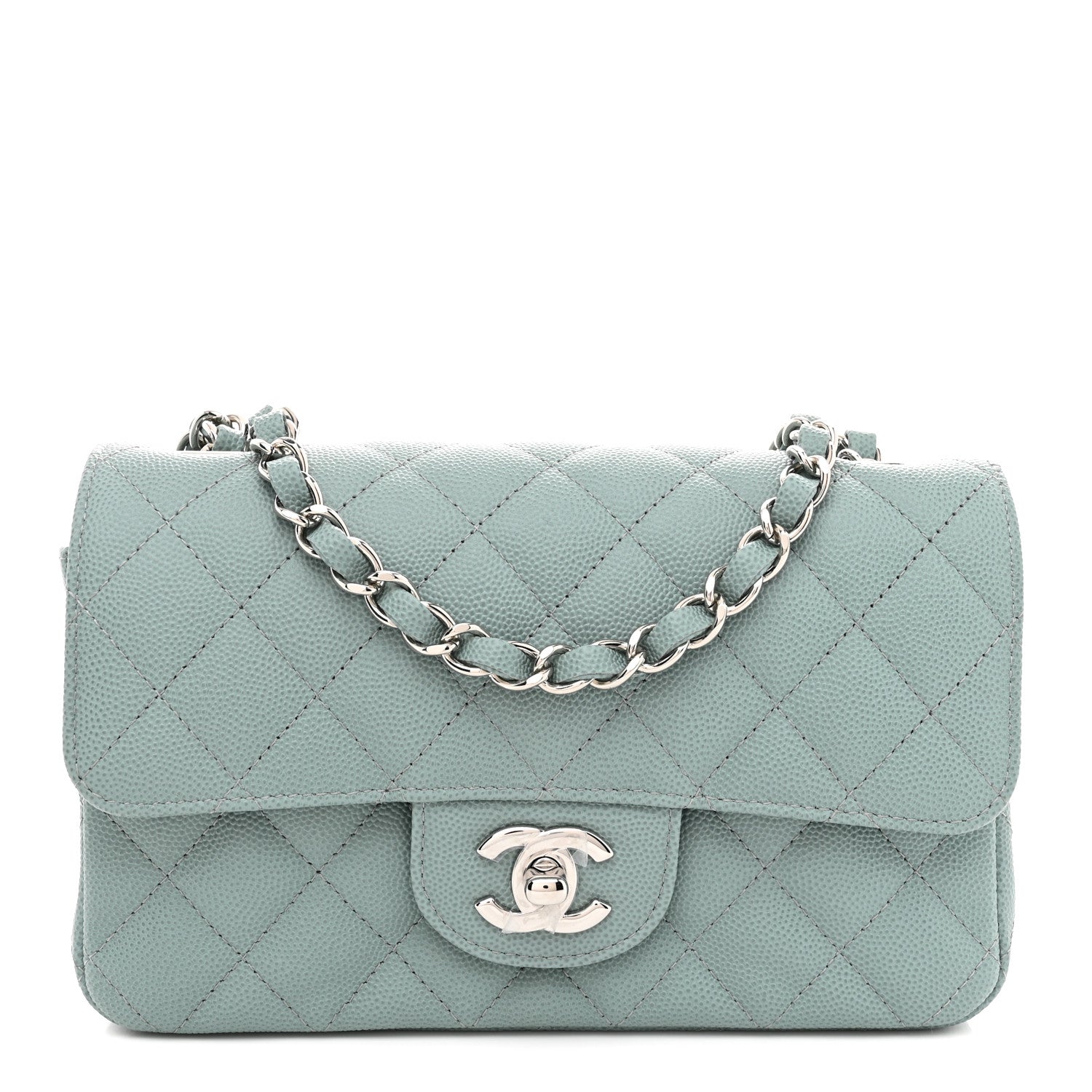 Chanel Caviar Quilted Mini Rectangular Flap Green 1 of 10