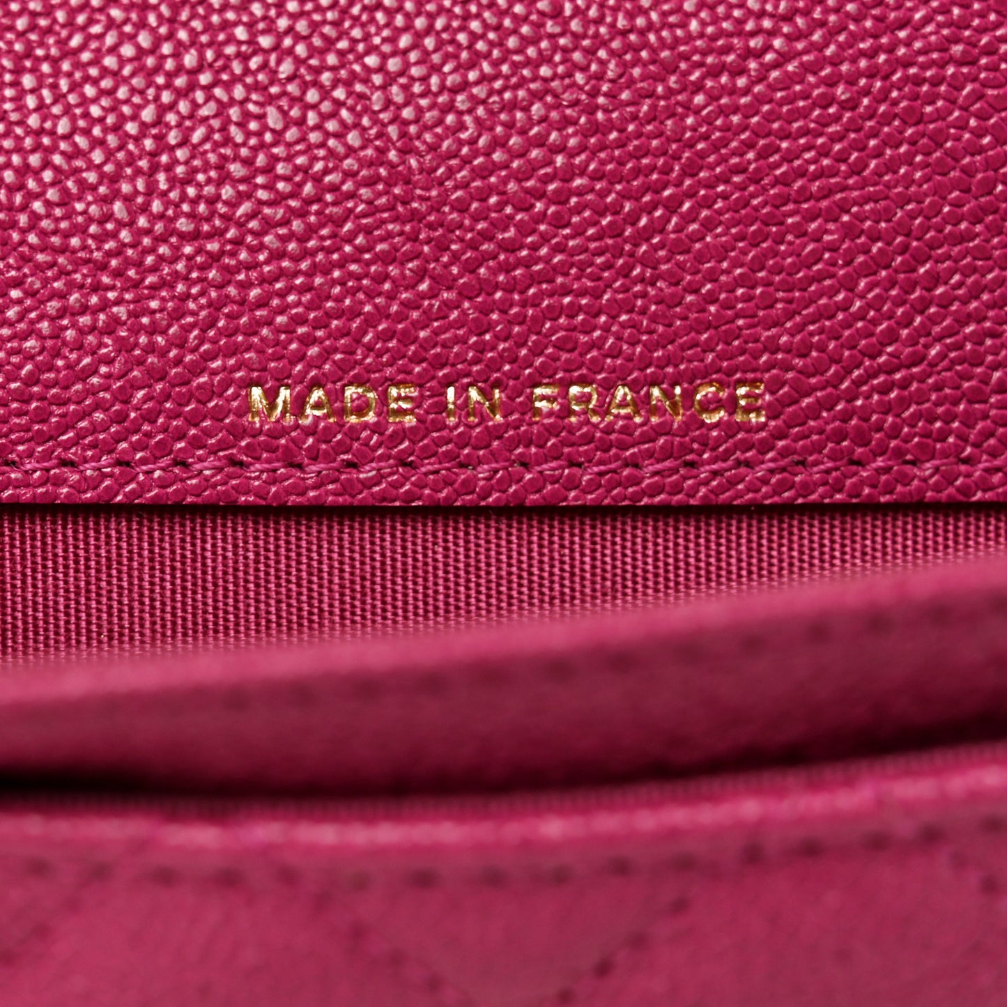 Caviar Quilted Boy Card Holder Wallet Fuchsia