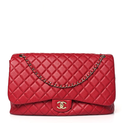 Chanel Calfskin Quilted Small XXL Travel Flap Bag Red 1 of 10