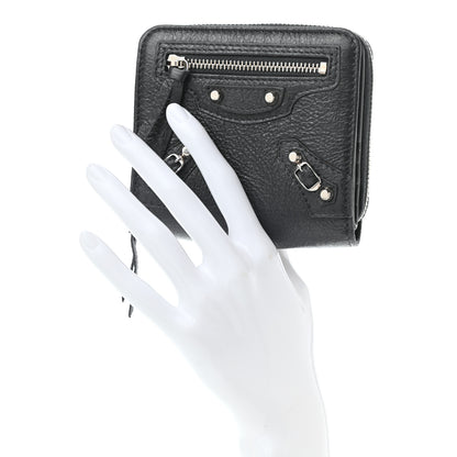 Balenciaga Agneau Classic Silver Hardware Compact Wallet Gris Fossile 2 of 9