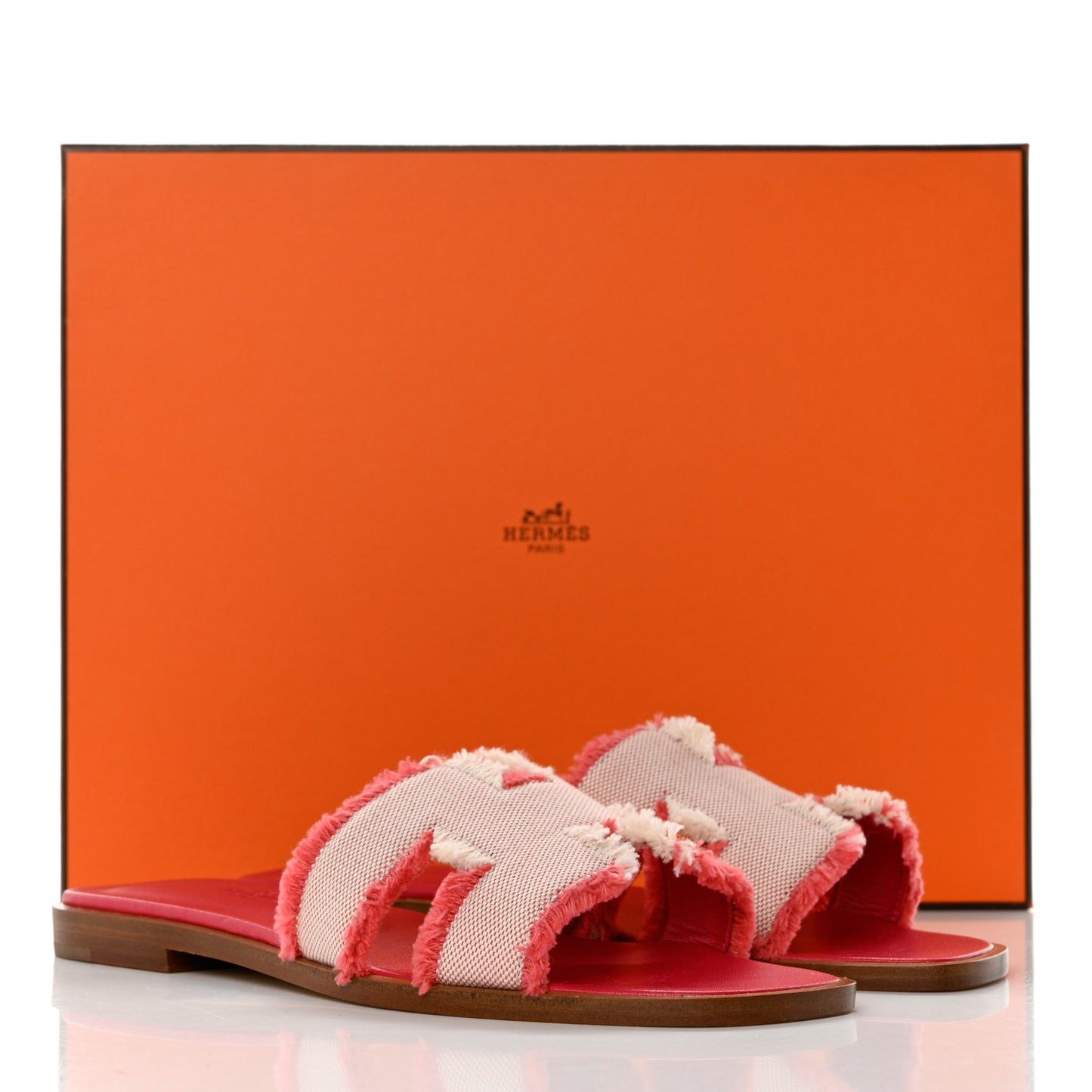 Toile H Oran Fringe Sandals 35 Framboise