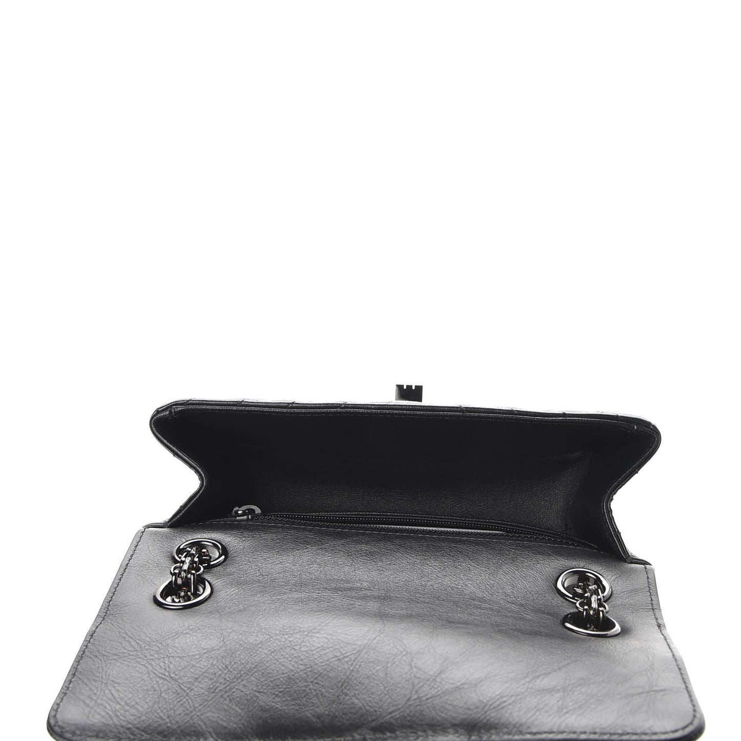 Aged Calfskin Chevron Quilted 2.55 Reissue Mini Flap So Black