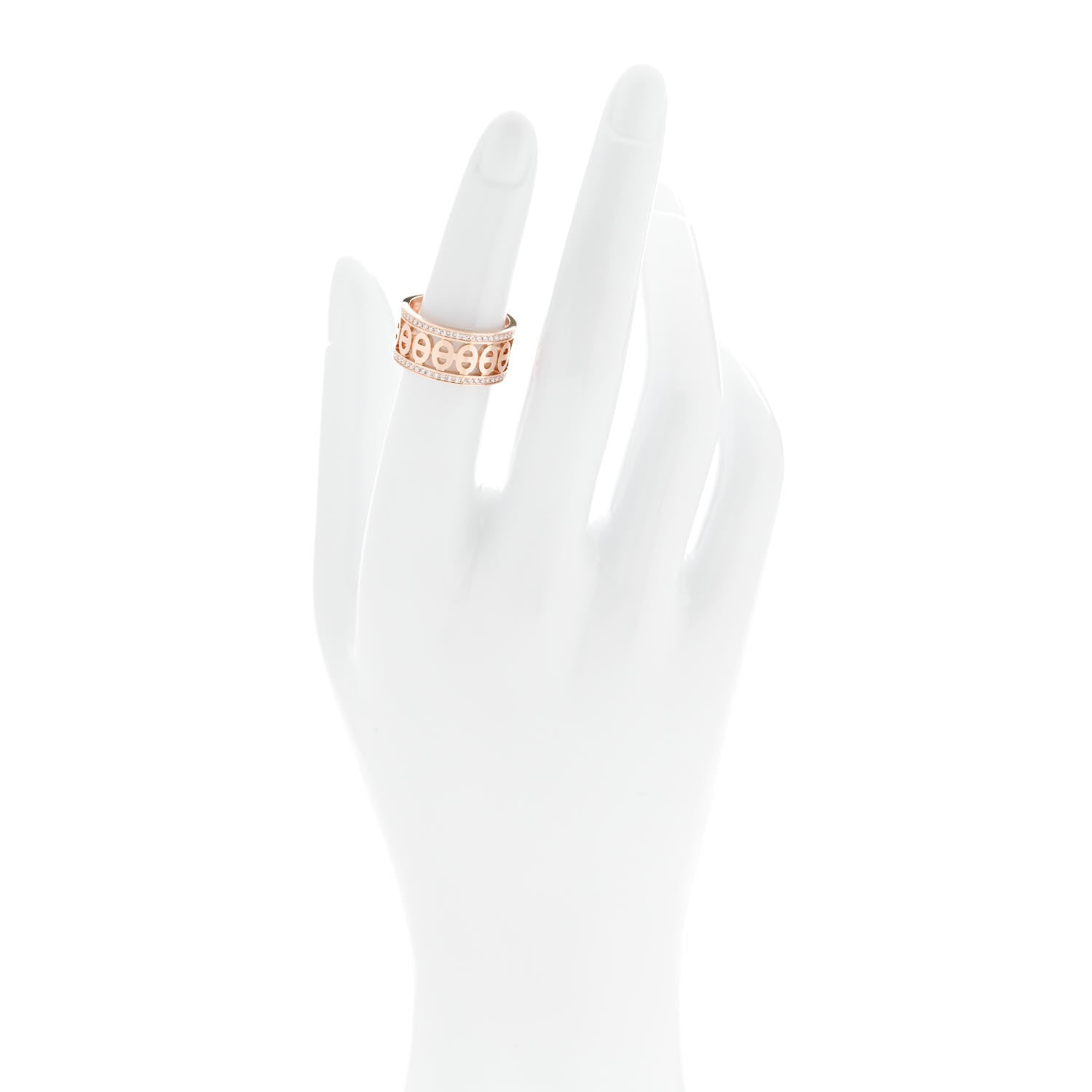 Hermes 18K Rose Gold Diamond PM Chaine d'Ancre Divine Ring 51 5.75 2 of 5