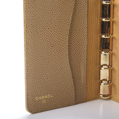 Chanel Caviar Timeless CC Ring Agenda Planner Beige 8 of 15