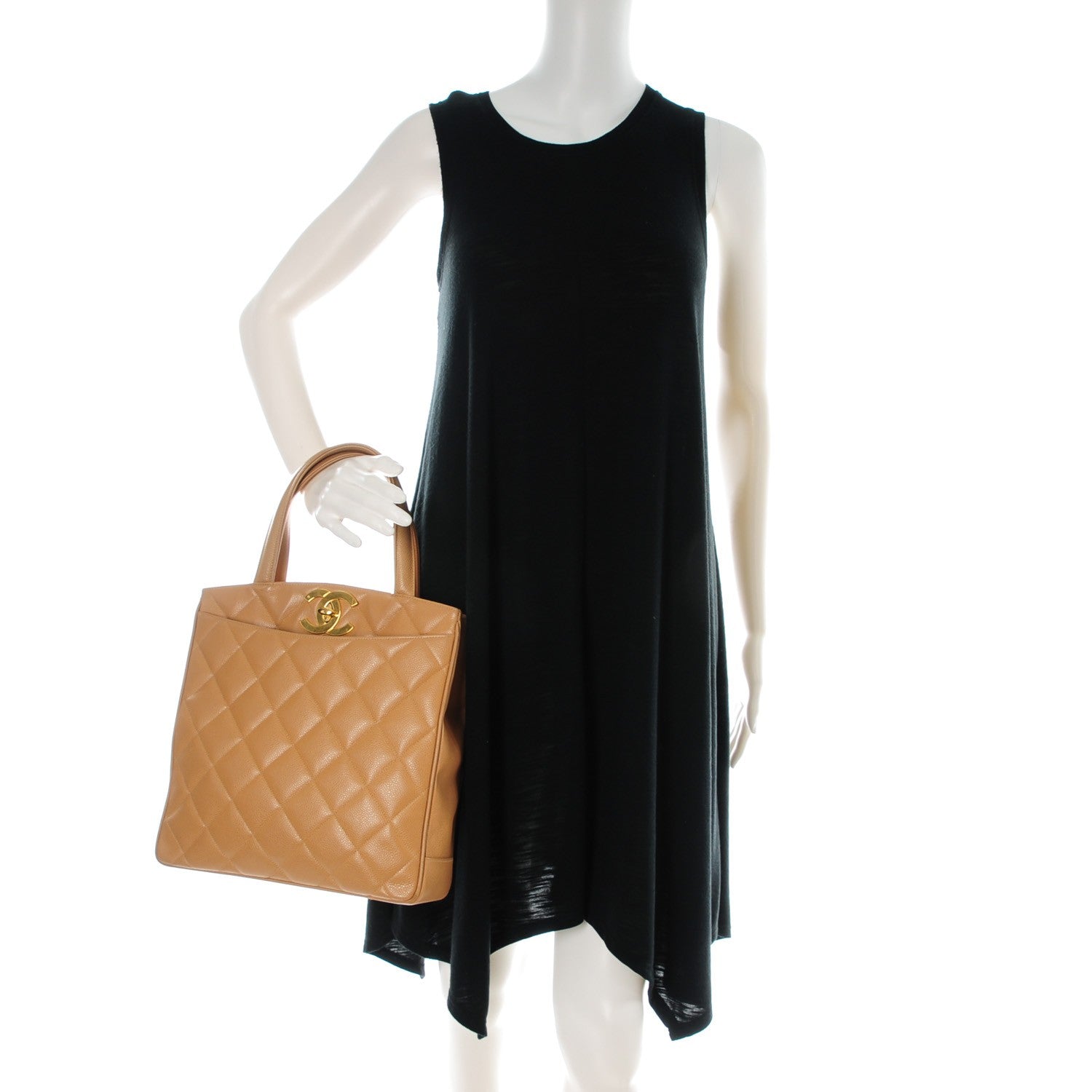 Chanel Caviar Quilted Tote Beige 2 of 9