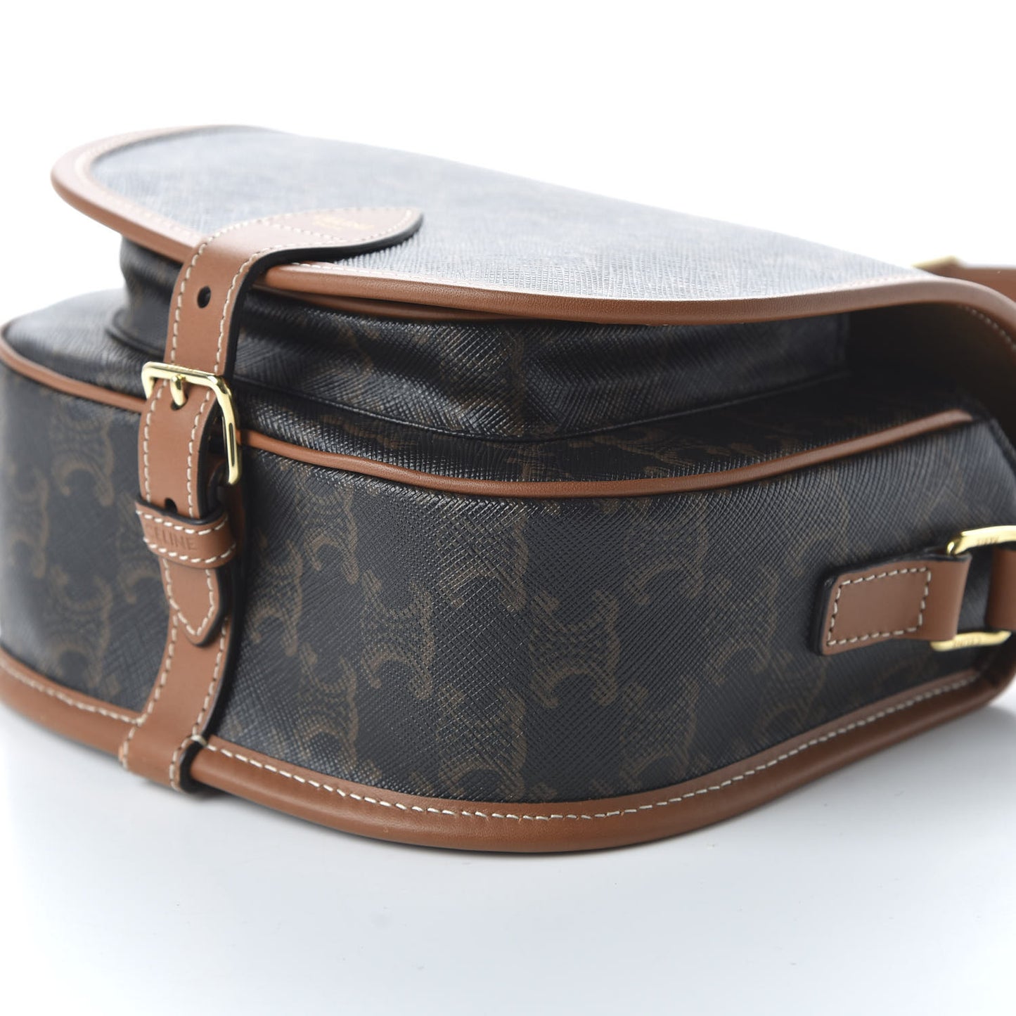 Triomphe Canvas Medium Folco Bag Tan