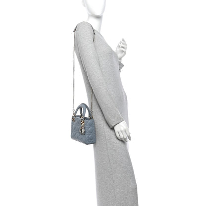 Christian Dior Lambskin Cannage Mini Lady Dior Cloud Blue 2 of 11