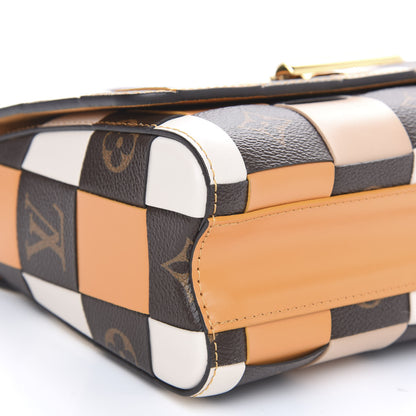 Louis Vuitton Calfskin Monogram Check Twist MM Beige White Orange 7 of 8
