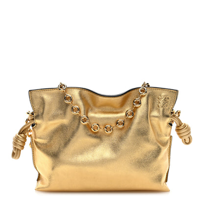 Loewe Metallic Calfskin Mini Chain Flamenco Knot Clutch Gold 1 of 9