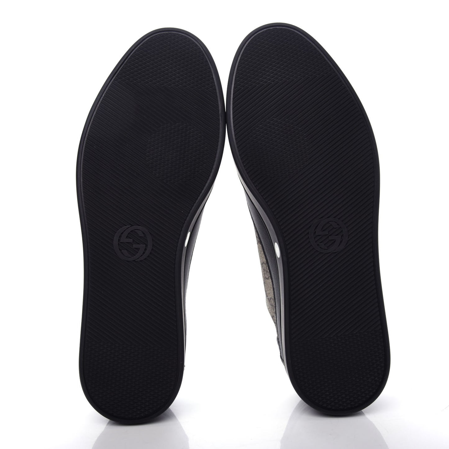 GG Supreme Monogram Mens Low Top Sneakers 10 Black Beige Ebony