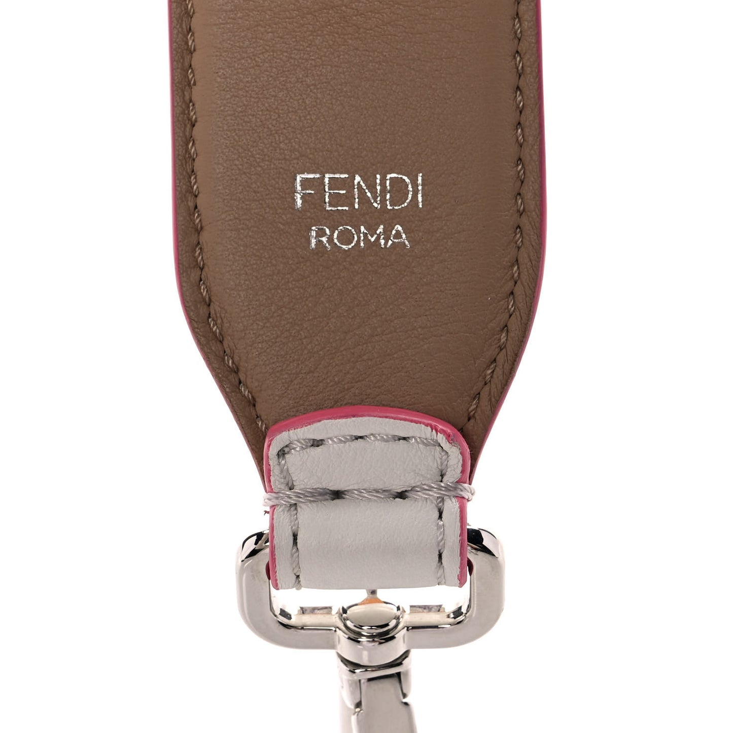 Vitello Dolce Plexiglass Bi-Color Studded Strap You White Ice Cuoio Multicolor
